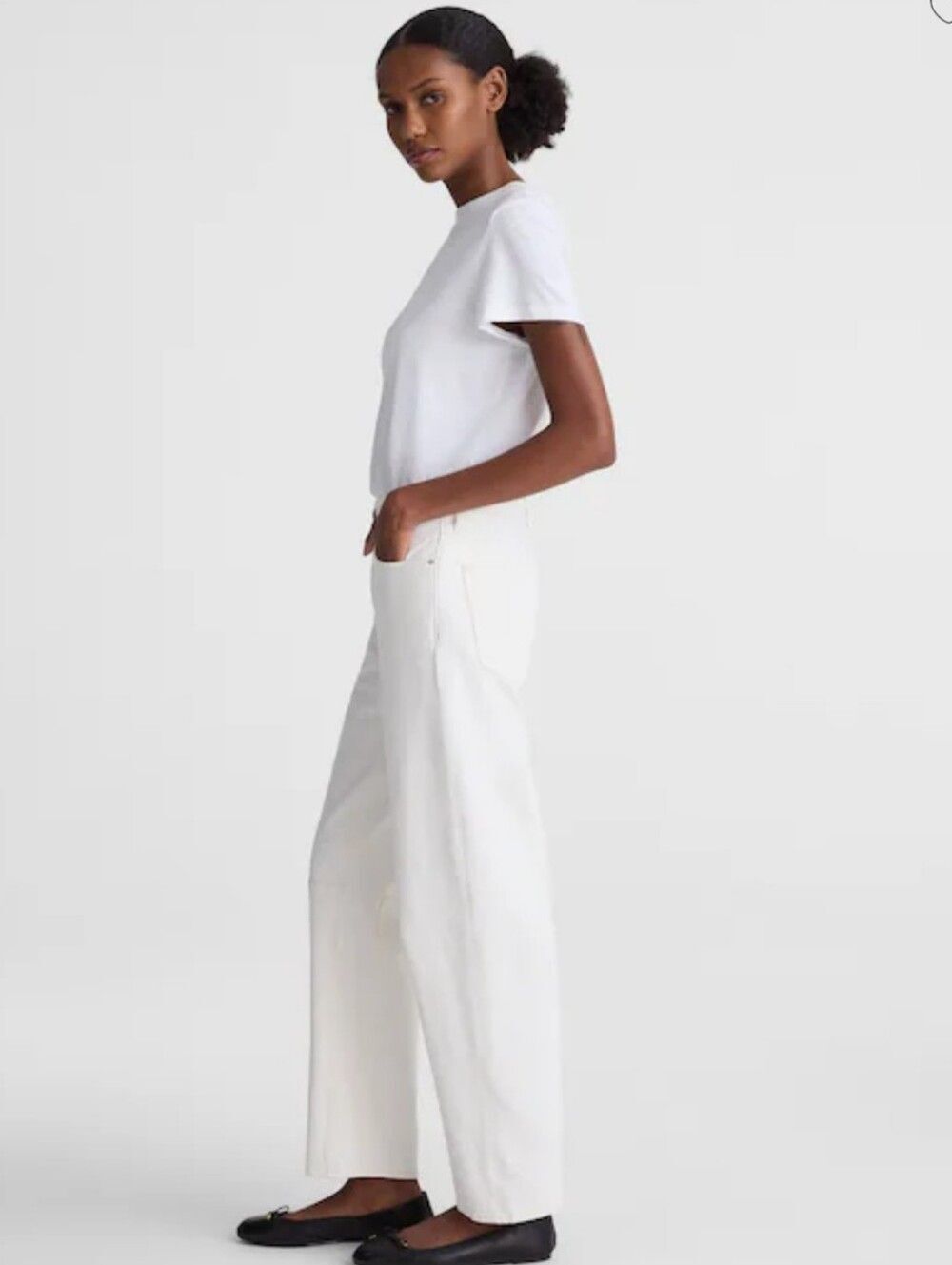NWT Madewell Petite Darted Barrel-Leg Jean Vintage Canvas White Denim Size 28P - Picture 11 of 13